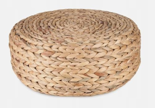 Generisch Rund Pouf Sitzhocker Sitzpouf Boho Style Natürliche Wasserhyazinthe 3 Modelle (1)