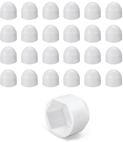 DOJA Barcelona Cache Ecrou - Pack 25 M8: Blanc - Installation Facile, Ajustement Idéal - Cache Boulon pour Montage Simple Et Sécurisé - Capuchon Plastique Offrant Protection Vis Et Finition