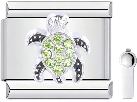 ZEKW Personalized Marine Life Charm – 9mm Stainless Steel Italian Link Bracelet Accessory with Installation Tool