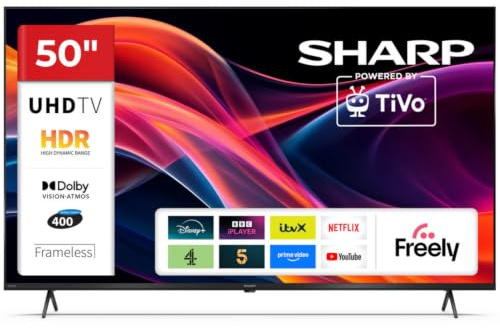 Sharp 50-inch 4K Ultra HD Smart TV 50HK4345K | Dolby Vision Dolby Atmos HDMI eARC Freely Included (HK Series)