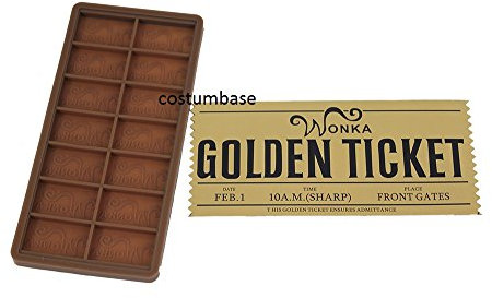 costumebase Willy Wonka DIY Moule + Moule de coulée de Barre de Chocolat Golden Ticket 7,5 `` x 3,5 ''