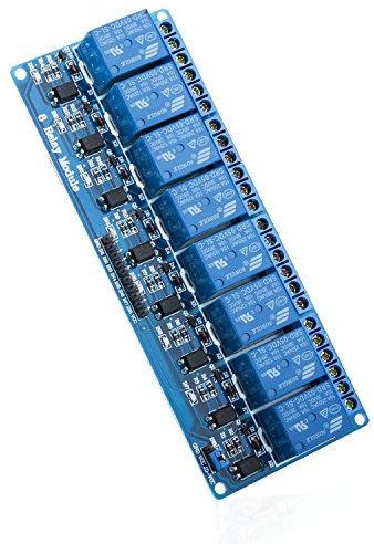 ELEGOO 8 Kanal DC 5V Relaismodul mit Optokoppler für Arduino UNO R3 1280 DSP ARM PIC AVR STM32, Blau