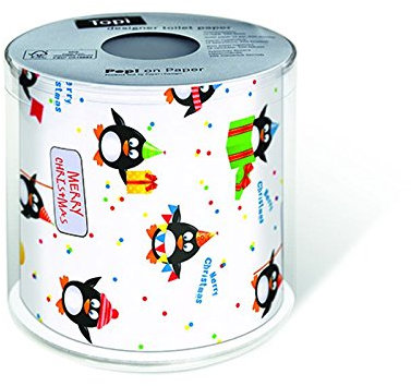 1 Rolle Toilettenpapier Pinguine Winter Schnee Weihnachten Schneeflocken