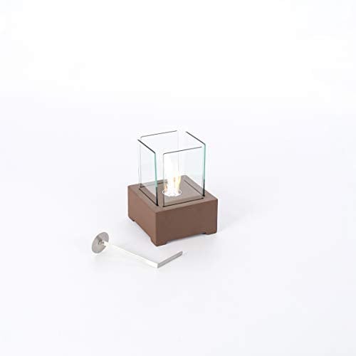 STONES HOME FURNITURE Alphaville - Candela da Tavolo al bioetanolo in Magnesia Marrone