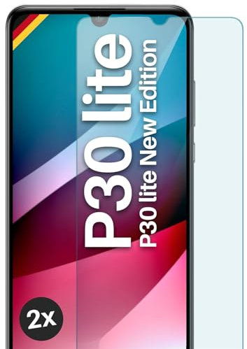 moex ShockProtect für Huawei P30 Lite/P30 Lite New Panzer Schutz Glas 9H Härte, Schutzfolie gehärtetes Schutzglas, 9H Displayschutz Folie Ultra-klar, kompatibel mit jeder Hülle, 2 Stück
