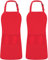 NY Threads Utopia Kitchen 2 Stück Kochschürze für Damen und Herren wasserbeständig, Unisex Grillschürze mit zwei Taschen und Verstellbarem Nackenband Rot