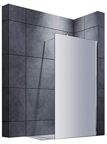 SONNI Duschtrennwand 120x200 cm Vollsatiniert Walk in Duschwand mit einstellbar Stabilisator (70-120 cm)