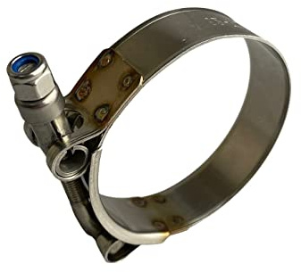 Fascette stringitubo in acciaio inox con bullone a T per macchinari industriali e clip di scarico (4, 68-76 mm)