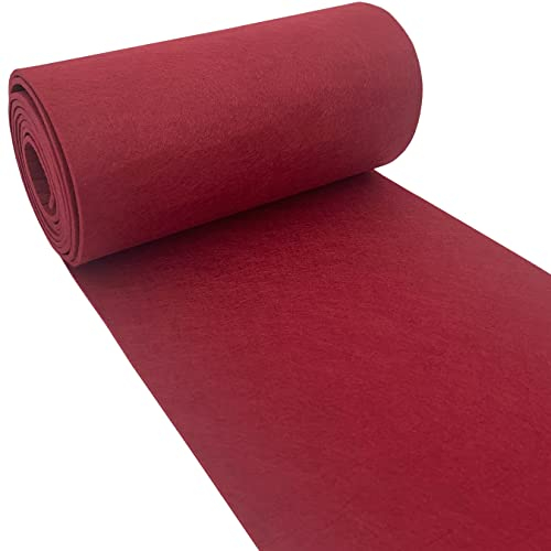 aufodara Filzstoff 150x40cm für Tischläufer aus Filz, 3mm Dicke Polyester Filz DIY Aufbewahrungstasche Filzunterlage Patchwork Nähen Basteln Handwerken Dekoration (Weinrot)
