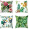 Kissenbezüge 50x50 4er Set, Sofa Cushion Cover Grün Kissenhülle Dschungel Blumen Blätter Ananas Zierkissen