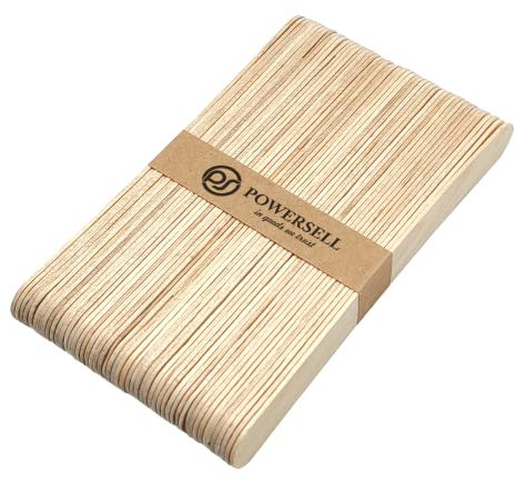 50 varillas de madera natural para hacer palillos de helado de palillos de hielo DIY listones creativos decoración DIY Popsicle depilación Lollipop (naturales, grandes)