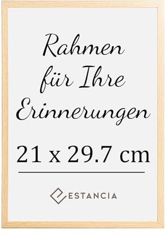 Estancia Eiche Holz Bilderrahmen 21x29.7 cm (A4) mit Bruchsicherem Acrylglas | Bilderrahmen Din A4 Holz