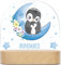 GRAVURZEILE Personalisiertes Kinder Nachtlicht - Mond Design - LED Nachttischlampe für das Kinderzimmer - Personalisierte Geschenke für Kinder & Babys - Geschenk zur Geburt - Babygeschenk - Pinguin