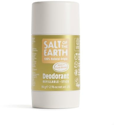 Salt of the Earth - Refillable Natural Deodorant Stick - Neroli & Orange - Aluminium Free with Natural Origin Ingredients, Vegan & Long Lasting Protection, UK Made for Women, Men & Kids - 84g
