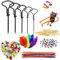 Kastanien bastelset kinder,355Pcs kastanienset zum basteln,Handbohrer Kinder Kastanien,Basteln Mit Kastanien,Kastanienbohrer Set Enthält Kastanienbohrer Federn Zahnstocher Pompons Kulleraugen