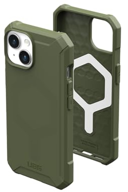 URBAN ARMOR GEAR UAG Case Compatible with iPhone 15 Plus Case 6.7 Essential Armor Olive Drab Built-in Magnet Compatible with MagSafe Charging Rugged Military Grade Dropproof Protective Cover
