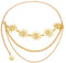 EMOTTOS Damen Ketten Gürtel, Verstellbare Metall Hüftkette Western Cowboy Cowgirl für Frauen, Exquisite Perlen Taillengürtel für Jeans Kleid (C-GOLD)