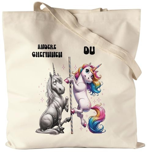 Hey!Print Andere Chefinnen Du Einhorn Jutebeutel Chefin Geschäftsführerin Einzigartig Büro