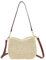 Ulisty Damen Klein Handgewebte Tasche Mini Handgefertigt Unterarmtasche Quadratisch Schultertasche Umhängetasche Handtasche Taschenbeutel beige