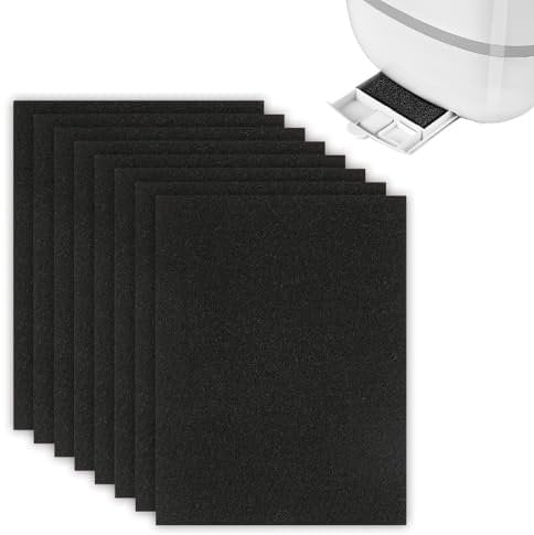 QIUWORE 8Pcs Carbon Filter for Cat Litter Box, Hooded Cat Litter Tray Activated Charcoal Air Purification, Cat Litter Filter, for Odor Control and Air Purification (11.5 * 17CM)