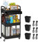 Bemece 3 Tier Trolley, Storage Trolley on Wheels with Drawers and Handles for Bedroom, Living Room, Kitchen and Bathroom (Black)