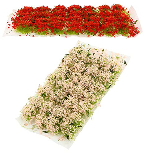 CIMAXIC 2 Boxen Grasschuppenpflanzen Künstliche Blumen Hecke Blumen Kunstpflanze Gras Ornament Statische Blumenbüschel Kunstgras Simulation Gras Cluster Simulation Landschaftsdekor Harz