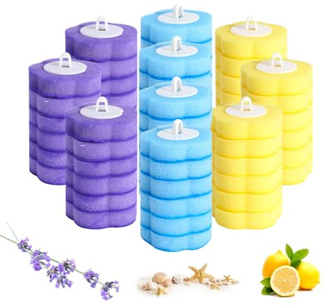Chovbe Disposable Toilet Brush Refills, 60 PCS Scented Toilet Wand Refills (3 Flavors), Hygienic Replacement Heads with Ocean, Lavender, Lemon