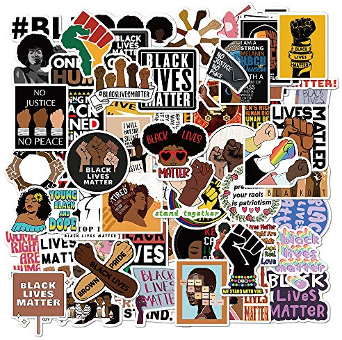 100 Stück Black Lives Matter Aufkleber-Set, inspirierendes Aufkleber-Set mit Zitaten von Gleichheit und Gerechtigkeit, wasserdichte Vinyl-Aufkleber für Laptop, Skateboard, Koffer, Tagebuch