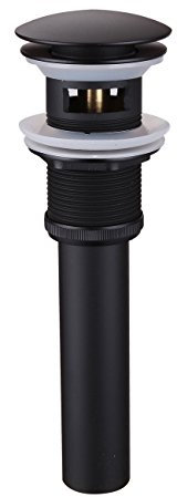 Ownace Bouchon de vidange en Laiton pour lavabo de Salle de Bain avec trop-Plein Noir