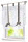 Raffrollo mit Stickerei Band Raffgardinen Voile Transparent Schlaufen Vorhang (BxH 80x140cm, Grau)