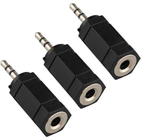 Jopto 3 Pezzi Mono 2,5 mm Maschio Jack Stereo Da 3,5 mm a Presa Audio Femmina, Adattatore Stereo Placcato in Nichel, Spina Audio Convertitore