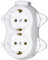 Carcasa de interruptor de luz de pared vintage, redondo, retro, 2 enchufes, blanco