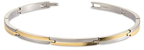 Boccia Damen Gliederarmband aus Titan in der Farbe Silber, goldplattiert, antiallergen, 20cm, 03018-02