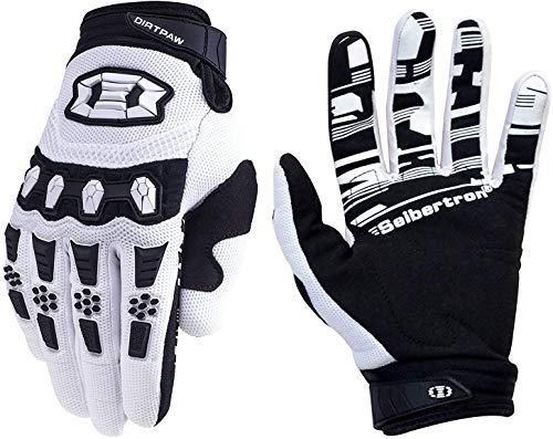 Seibertron Handschuhe - Unisex BMX MX ATV MTB Rennrad Mountainbike Fahrrad Offroad/Dirtbike Straßenrennen Motorrad Motocross Sport Touch-Erkennung Vollfinger-Handschuhe White XXL