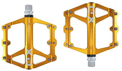FrontStep General Aluminium Anti-Rutschpedale Leicht Fahrrad Pedale Mit Cr-Mo Stahlspindel Für MTB/Mountainbike Pedal/BMX Pedal (Golden)