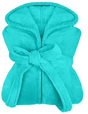 npluseins extra weicher Kapuzen-Bademantel aus Kuschelfleece - in modernen Farben und verschiedenen Größen - unisex & wadenlang, S, weiß