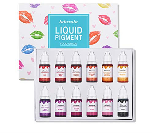 DIY Lipgloss Farbe 12 Flaschen 10ml Lipgloss Colorants Makeup Flüssig Farbstoffe Set Hautverträgliche Farbe Pigment DIY Schmuckherstellung Basteln Geschenk Frauen