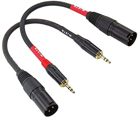 WJSTN 032 XLR to 3.5mm Converter Cable Unbalanced 1/8 inch Mini Stereo Jack to XLR Male Adapter Suitable for Camera, DSLR Camera, Computer Recording Equipment, etc (6in)