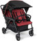 GAGGLE Odyssey 4x4 Quad Gelände Kinderwagen für 4 Kinder | Buggy faltbar mit Sonnenschutz in Rot/Schwarz | 4er Kinderbuggy klappbar für Kinder von 6 Monaten bis 4 Jahre.