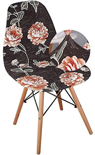 Highdi Schalenstuhl Bezug, Stuhlbezug 2/4/6 er Set Stuhlbezüge Stretch Esszimmerstühle Bezug Moderne Elastischer Stuhlhussen Abnehmbar Waschbar Küchenstühle Husse (Rosa Pfingstrose,1 PC)