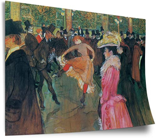 Printistico Poster Henri de Toulouse-Lautrec - Moulin Rouge Der Tanz Kunstdruck ohne Rahmen, Wandbild - A4, A3, A2, A1, A0, XXL - Wohnzimmer, Schlafzimmer, Küche, Deko