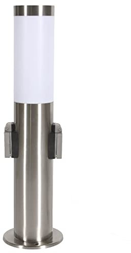 Wegeleuchte Edelstahl 103112, m. 2 Steckdosen Höhe 45cm