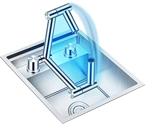 Fregadero De Cocina Fregadero Empotrado con Grifo Abatible Fregadero Simple De Acero Inoxidable Barra De Bar con Tapa Fregadero Invisible Fregadero De Preparación con Accesorios