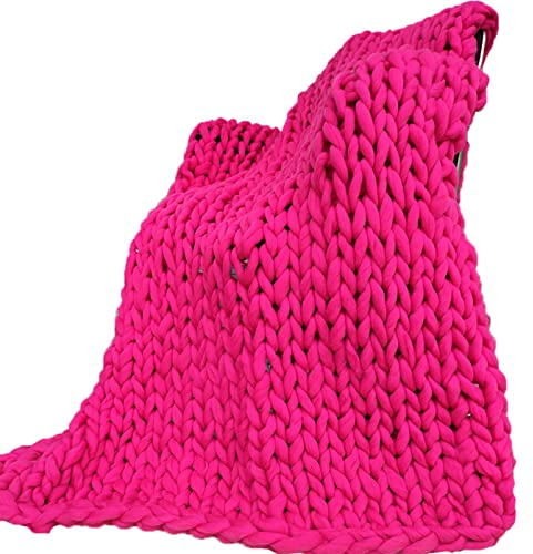MHUQIA Dicke Gestrickte Kuscheldecke 60x60cm, Decke Gestrickte Werfen Handgefertigt Grobe Strickdecke Wolle Garn Sofa Decke Tagesdecke üBerwurf Decke