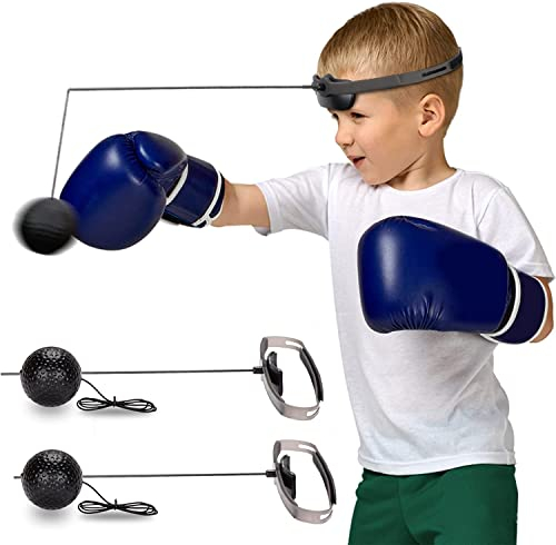 BOOSTEADY Boxing Reflexball, 2 Bälle + 2 Stirnbänder MMA-Boxausrüstung für das Training von Reflex, Reaktion und Auge-Hand-Koordination Ideale Fußball Geschenke Jungen Kinder