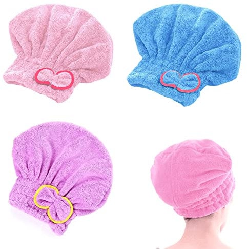 BDSHUNBF 3PCS Haarturban, Turban Handtücher Schnelltrocknend Handtuch, Haartrockentuch Saugfähig, Mikrofaser Handtuch für die Haare