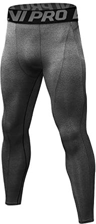 LNJLVI Kompressionshosen Herren Workout Sport-Leggings Atmungsaktiv Fitness Strumpfhosen Lange Running-Hosen(Grau-A,XXL)