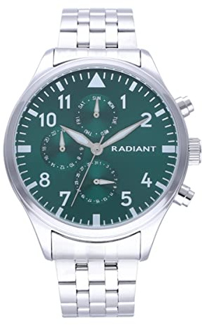 Radiant - Caiman Kollektion - Analog Quarzuhr. Herrenarmbanduhr. Armbanduhr mit silberfarbenem Zifferblatt und Edelstahlarmband. Größe 43mm. 5ATM.