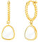 Brandlinger ® Ohrringe Silber 925. Creolen mit Anhänger Perlmutt. Schmuck Damen vergoldet mit 18 Karat Gold für Frauen und Mädchen. Größe gesamt 27mm.