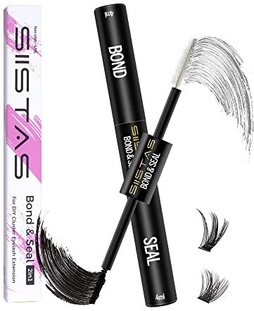 Lash Bond and Seal, Cluster Eyelash Glue for DIY Individual Eyelash Extensions,Super Strong Hold Cluster Lash Adhesive, Waterproof, Mascara Wand Individual Lashes Glue for Sensitive Eyes